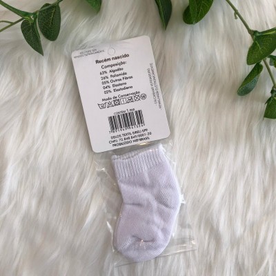 Meia branca Recém Nascido